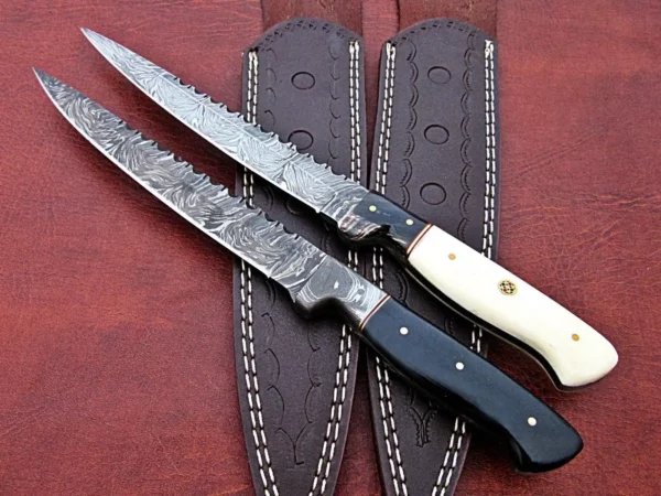Hand Forged Damascus Fillet Knife Set FF 31 1