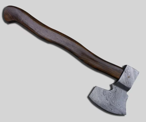 Hand Forged Damascus Steel Axe with Walnut Wood Handle Ax 64 4