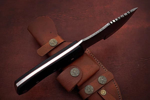 Handmade Damascus Steel Amazing Tracker Knife with Beautiful Black Micarta Handle TK 5 6
