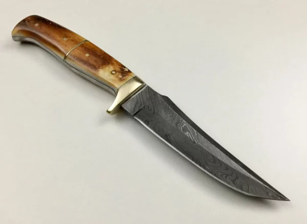 Handmade Damascus Steel Bowie Knife With Burn Handle BK 78 1