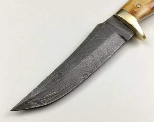 Handmade Damascus Steel Bowie Knife With Burn Handle BK 78 2