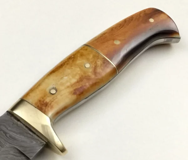 Handmade Damascus Steel Bowie Knife With Burn Handle BK 78 3