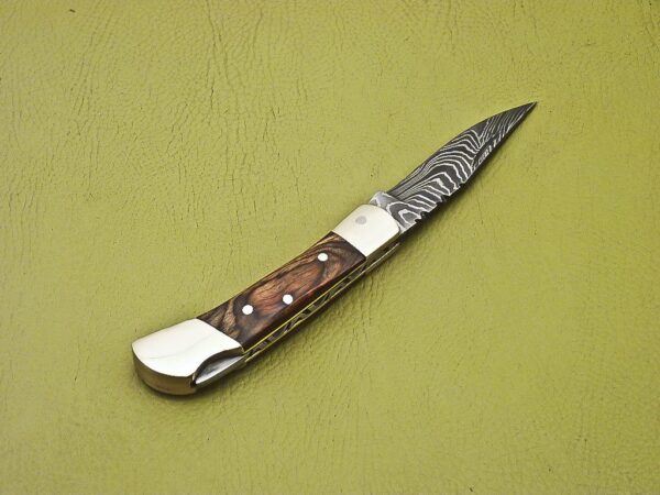 Handmade Damascus Steel Folding Knife with Wood Handle Fk 34 4