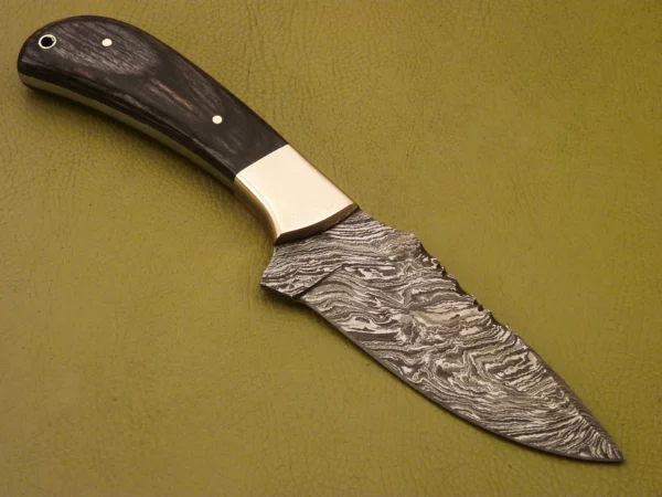 Handmade Damascus Steel Hunting Knife With Black Pakka Wood Handle HK 03 3