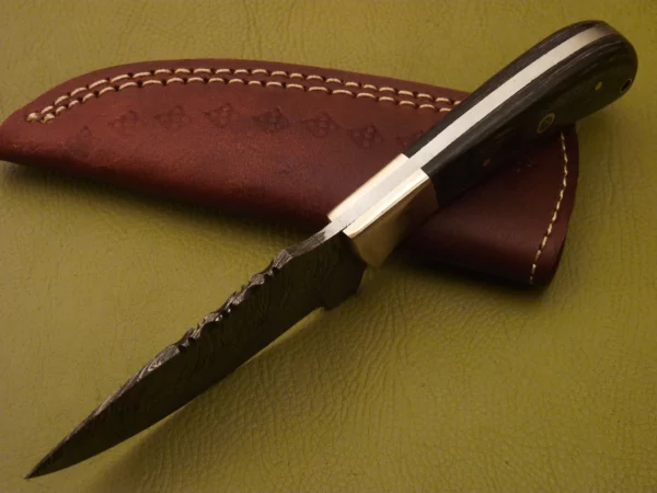 Handmade Damascus Steel Hunting Knife With Black Pakka Wood Handle HK 03 6