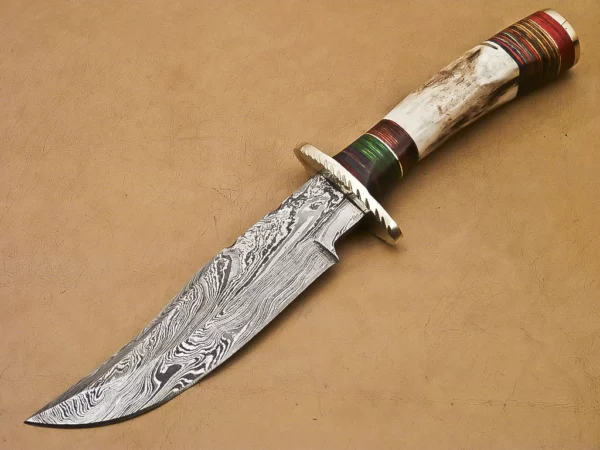 Handmade Damascus Steel Hunting Knife with Beautiful Stag Horn Handle HK 25 2