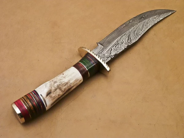 Handmade Damascus Steel Hunting Knife with Beautiful Stag Horn Handle HK 25 5