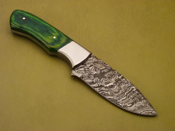 Handmade Damascus Steel Hunting Knife with Color Wood Handle HK 19 5