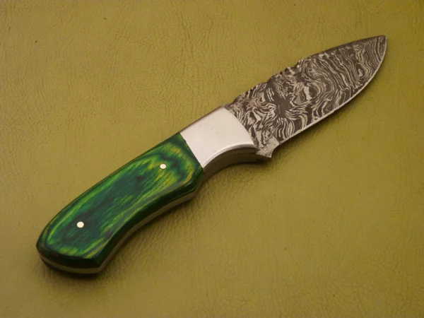 Handmade Damascus Steel Hunting Knife with Color Wood Handle HK 19 6
