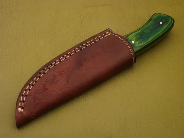Handmade Damascus Steel Hunting Knife with Color Wood Handle HK 19 7