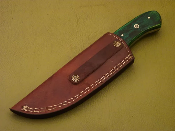 Handmade Damascus Steel Hunting Knife with Color Wood Handle HK 19 8
