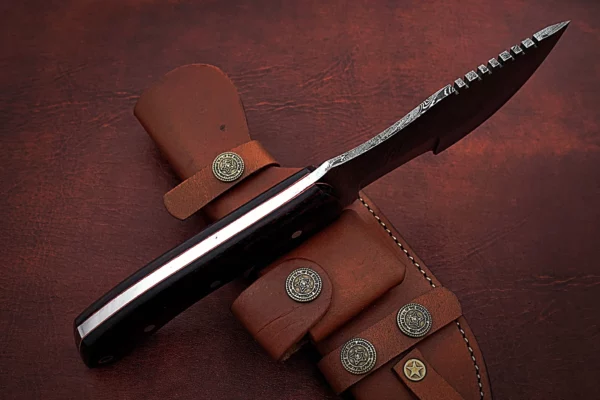 Handmade Damascus Steel Stunning Tracker Knife with Beautiful Colored Micarta Handle TK 6 6