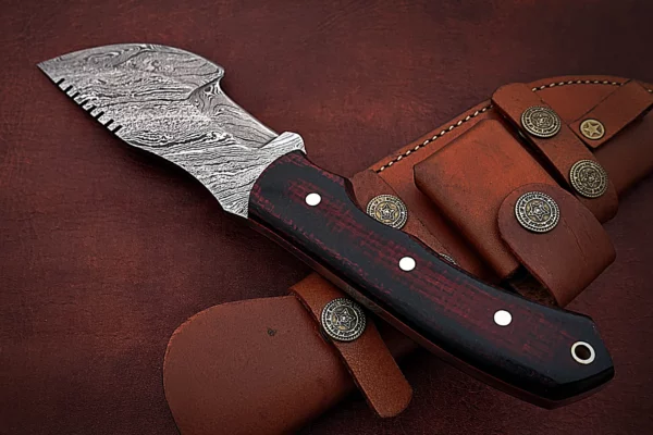 Handmade Damascus Steel Stunning Tracker Knife with Beautiful Colored Micarta Handle TK 6 7