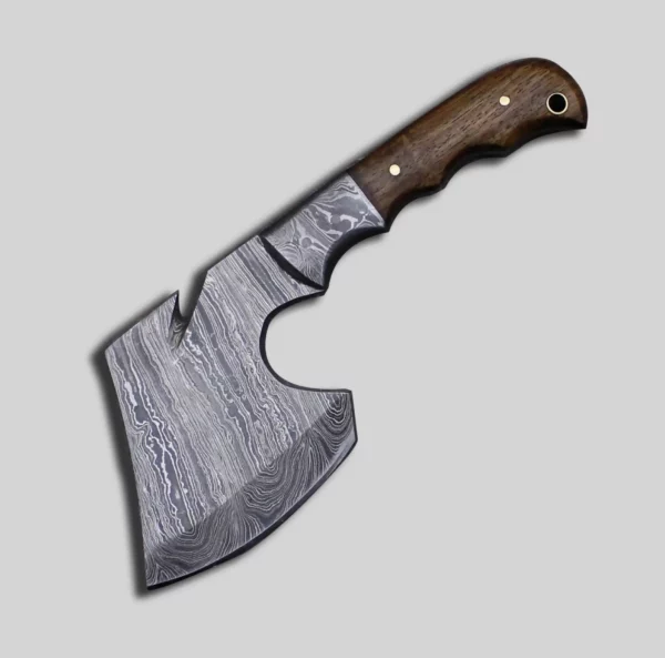 Mini Damascus Steel Viking Axe With Walnut Wood Handle Ax 52 2