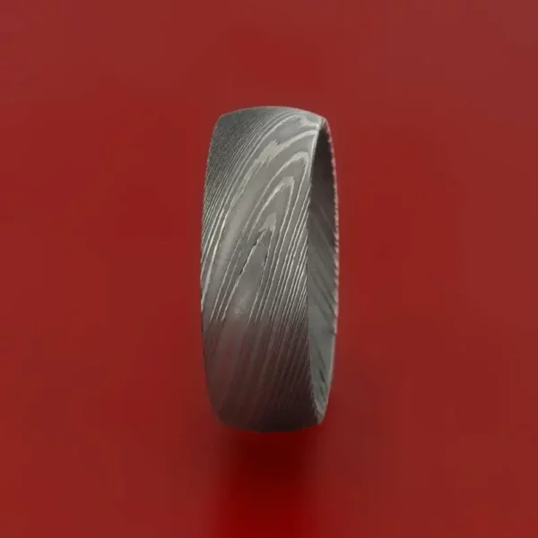 Wood Grain Damascus Steel Ring DR 03